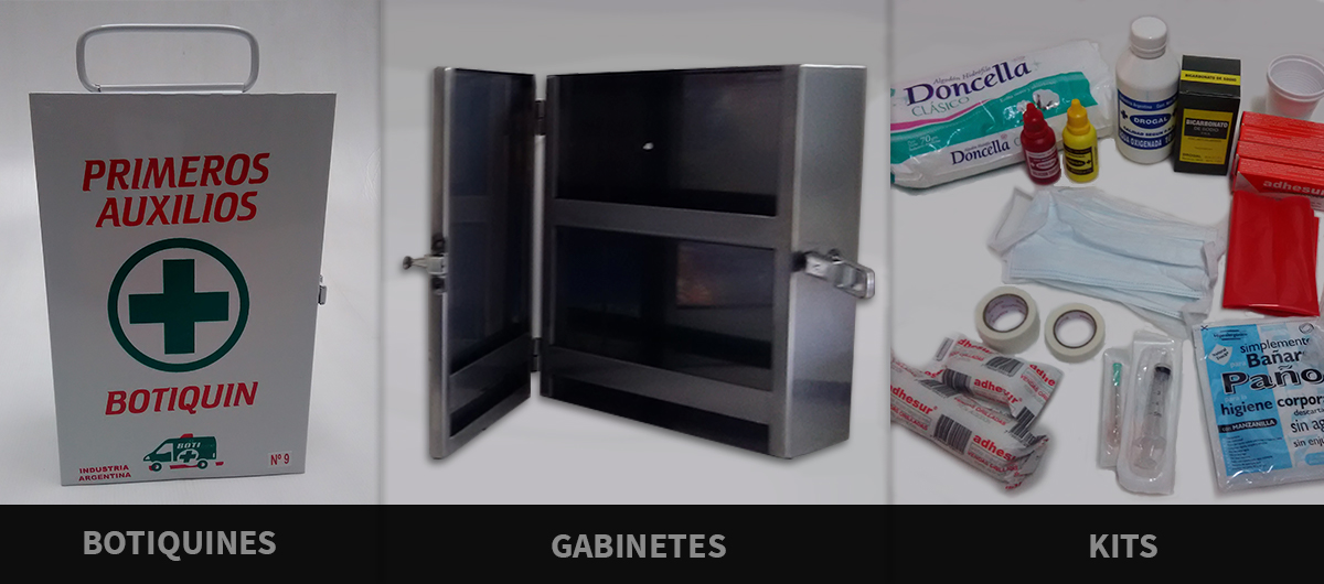 Botiquines, gabinetes y kits